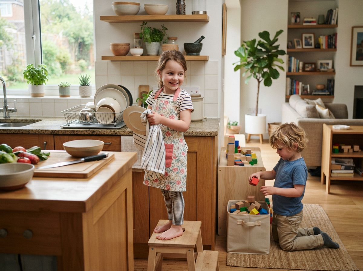 Kinder im Haushalt helfen